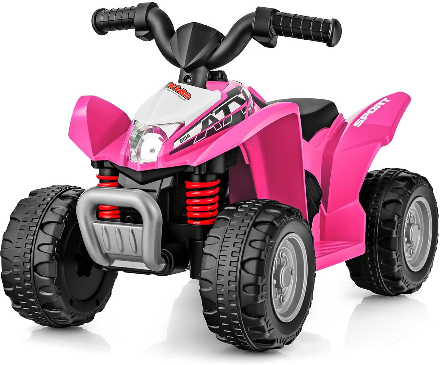 OLAKIDS Kids Ride On ATV  6V Electric Vehicle for Toddlers  4 Wheeler Battery Powered Motorized Quad Toy Car for Boys Girls with LED Lights  Horn (Coral)