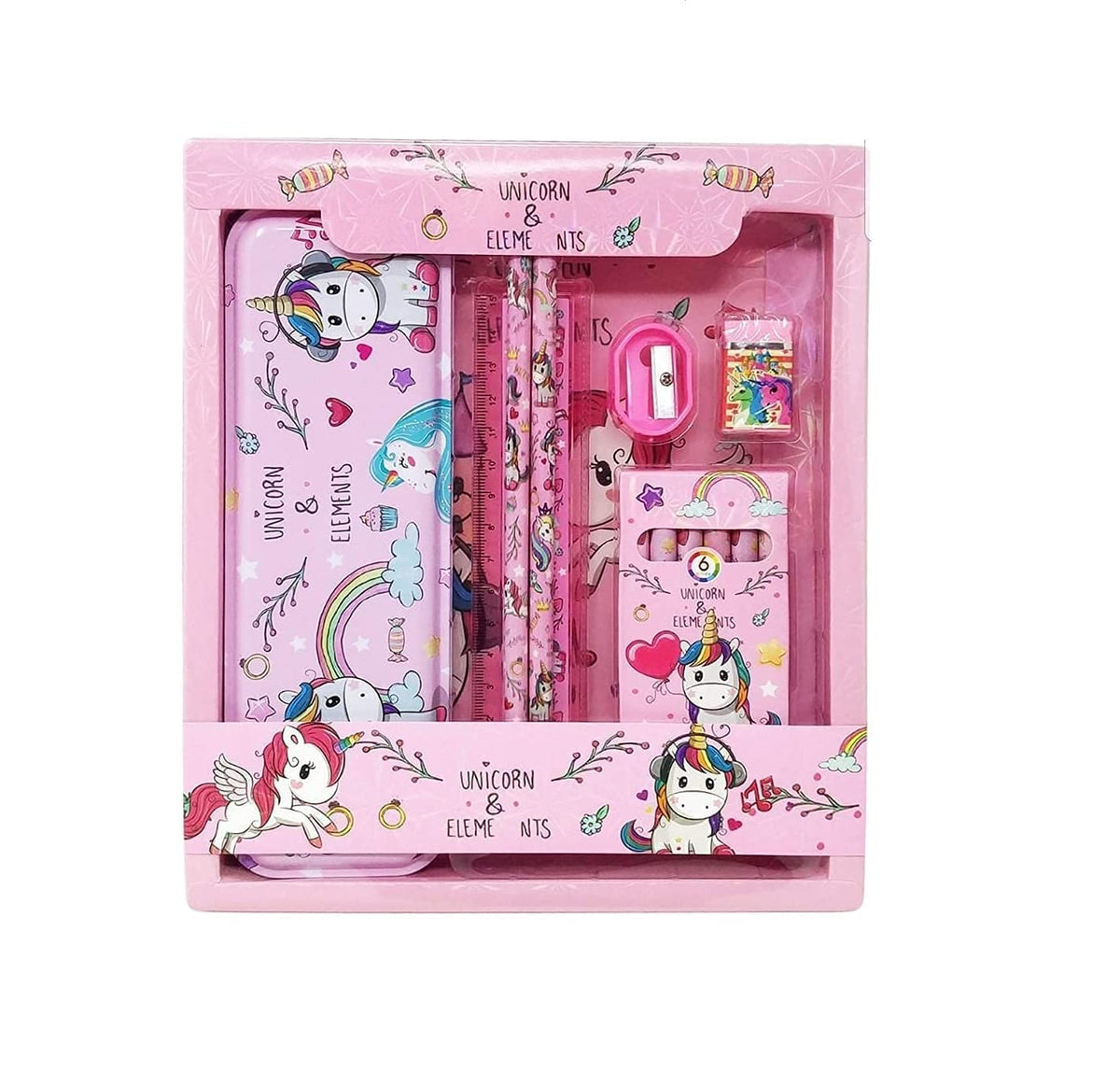 Youth Enterprise Crafts One Unicorn Theme Stationery Set Combo Boys School Supplies Stationery Gift Set Kit With 1 Pencil Box Ca