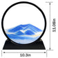 Hyugf 12'' Moving Sand Art Picture Ocean Decor - 3D Deep Sea Sandscape Liquid Motion, Round Glass Frame Display Flowing Sand Rel