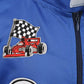 Lmyove Kids Race Car Driver Costume Boys Girls Racing Halloween Play Role Dress Up Racer Jumpsuit And Car Cap Toddler 3-9Y (Medium, Blue)