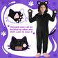 Giftinbox Cat Costume For Girls, Zip-Up Hooded Onesie Black Cat Costume For Kids Dress Up, Role Play Halloween Costumes For Kids Girls 5 6 7 8 9 10 11