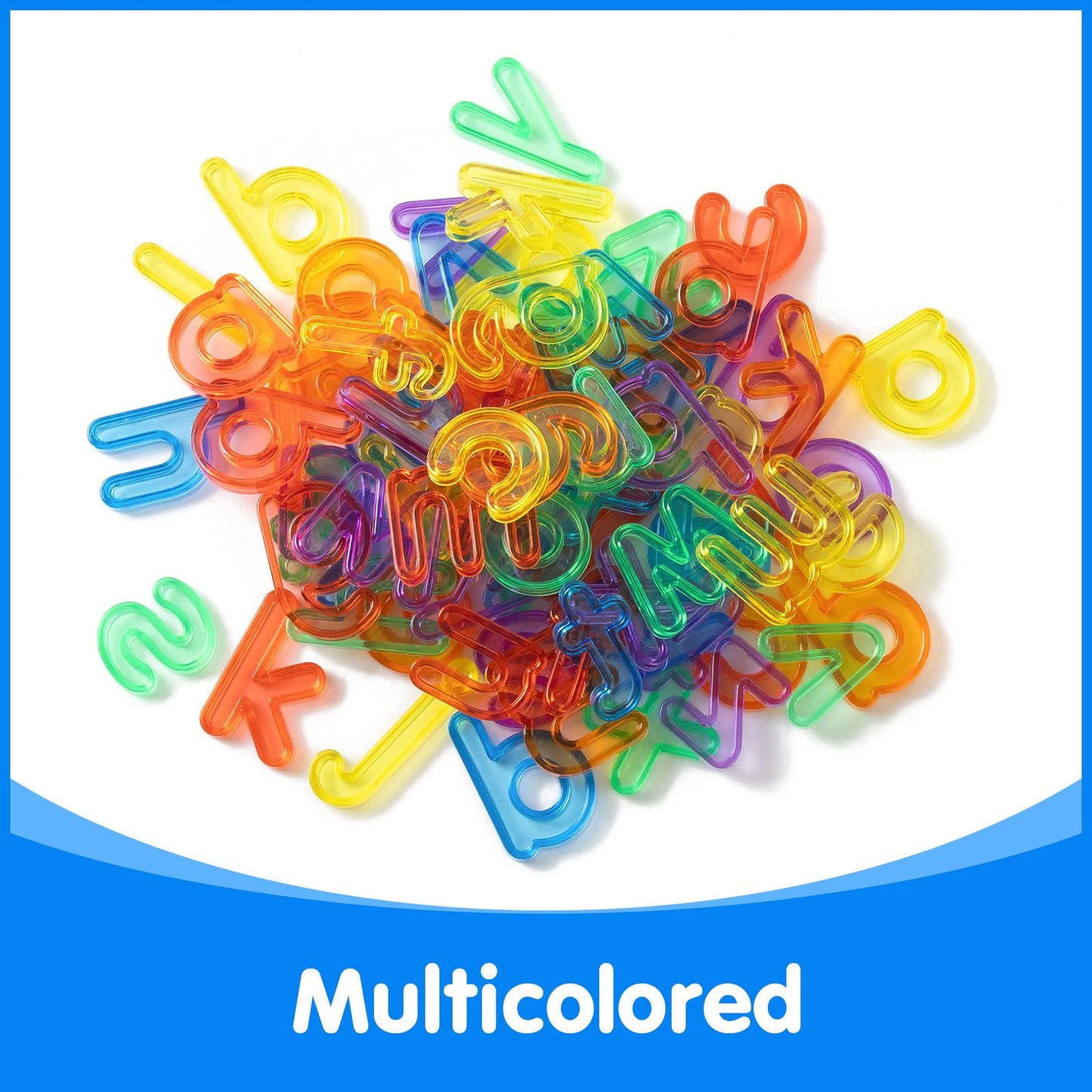 Odoorgames 78 Pcs Translucent Lowercase Letters - Plastic Alphabet Letters - Light Table Play And Early Learning Manipulatives