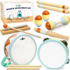 Miniartis Toddler Musical Instruments - Montessori Musical Toys For Toddlers 1-3 | Modern Boho Baby Drum Set With Neutral Colors