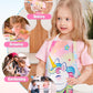 Wernnsai Kids Aprons - Unicorn Art Aprons For Girls Kids Waterproof Toddler Chef Aprons Cooking Baking Painting Gardening Apron For Kids With Pocket Kitchen Classroom Art Smocks Age 2-5 Years