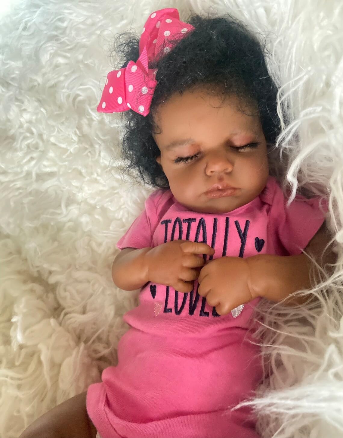 Pinky Reborn Baby Doll Black Girl 20 Inch Realistic Newborn Baby Dolls Realistic African American Reborn Doll Toy With Clothes