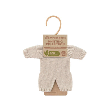 Miniland Clothes for Dolls 8 1/4'' Knitted Pajama Linen Color - ECO, Made in Spain, Quality, Role Play, Educational