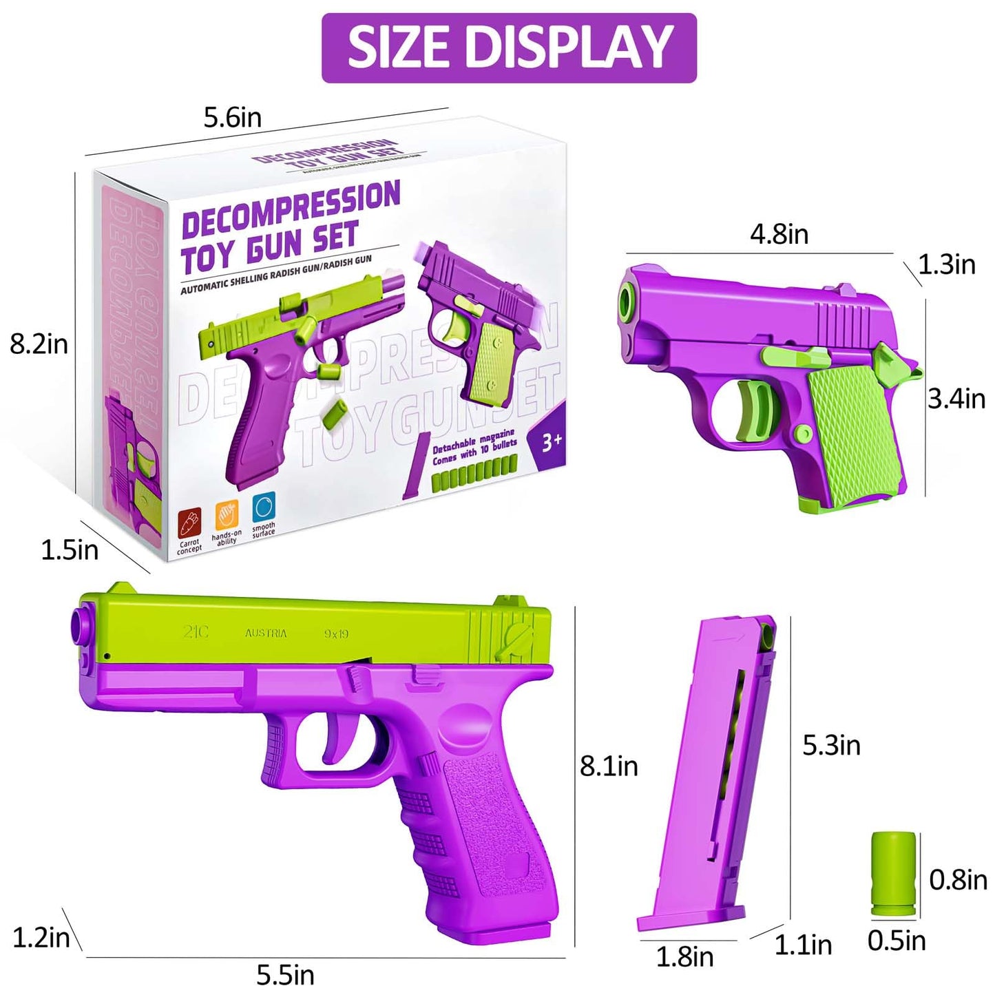 Llessoo Shell Ejecting Toys 1911, 2 Packs Fidget Toys, Toys With 10 Shells Can Be Loaded But Can'T Be Fired, Great Birthday Hall