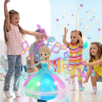 Enchanting Rotating Ice Princess Dancing Robot Toy With Colorful Lights, Music & Interactive Features - A Magical Gift For Child