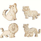 American Elm 24 Pack Jungle Safari Animal Wooden Cutouts Diy Painting Craft Kit Lion Tiger Wolf Leopard Shapes For Kids Art Home