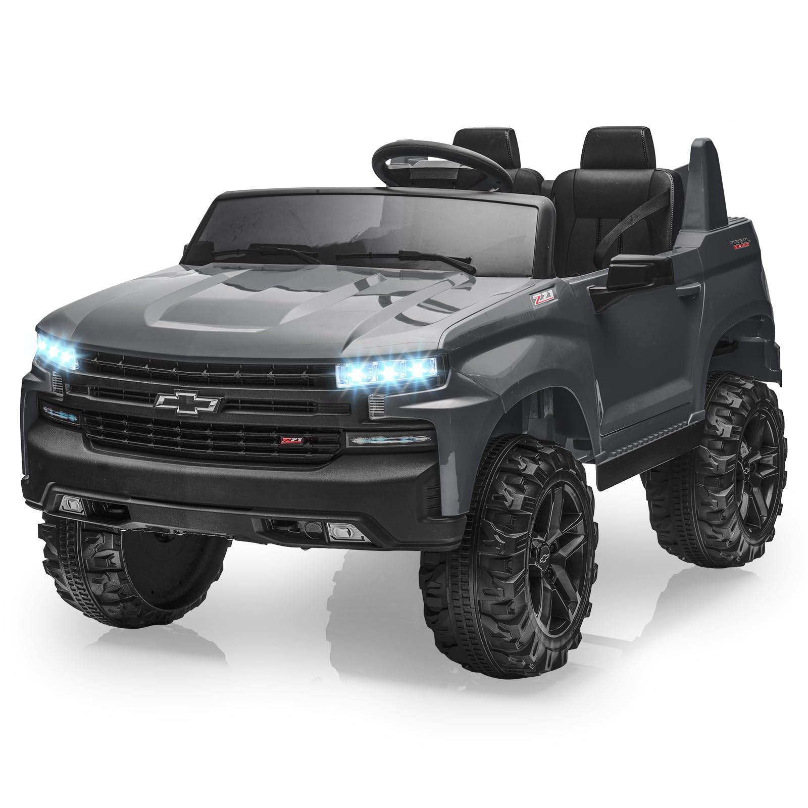 Hetoy 24V 2-Seater Truck Licensed Chevrolet Silverado Ride On Car Toy w/Parent Remote Control,4xSpring Suspension, 3 Speeds, Wir