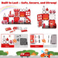 Xiapia Magnetic Tiles Firefighter Theme, Magnetic Tiles For Kids Ages 4-8, Fire Station Magnetiles For Kids 3-5, Travel Magnet B