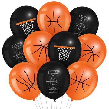 Censen 45 Pieces Basketball Balloons Party Decorations 12 Inch Basketball Latex Balloons for Sports Themed Birthday Party Decora