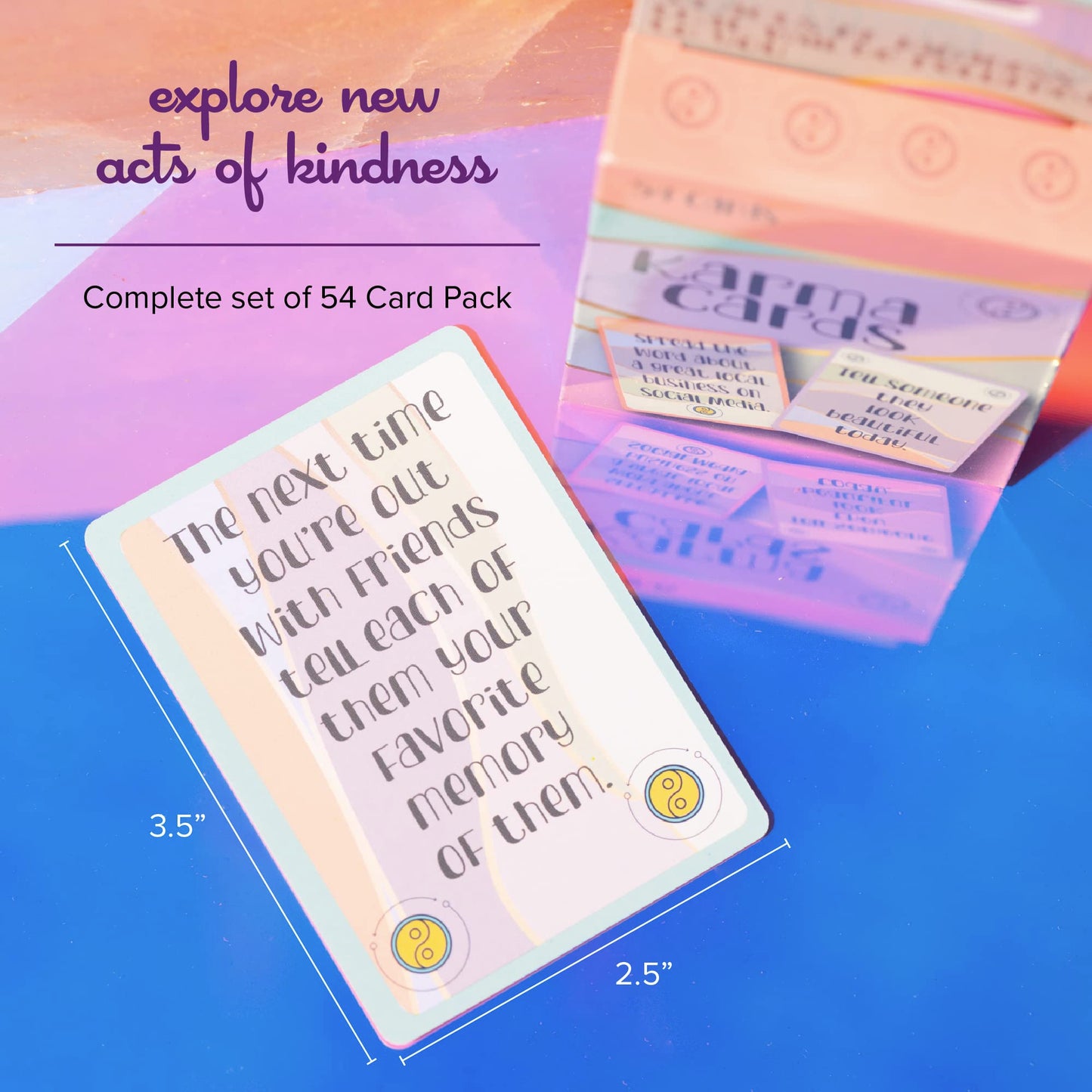 Karma Card Set - 54 Fun Playing Cards For Acts Of Kindness - Good Karma Tarot Deck - 54 Act Of Kindness That Will Return To You