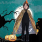 Qiaoniuniu Dinosaur Cape Dragon Hooded Cloak Halloween Costume Boy Girl Toddler Dress Up Clothes 3-8 Years Old Color Golden