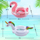Fudragtn Inflatable Flamingo Unicorn Pool Floats For Kids, 2 Pack Swim Rings With Safety Seat And Handle, Pool Tubes For Floatin