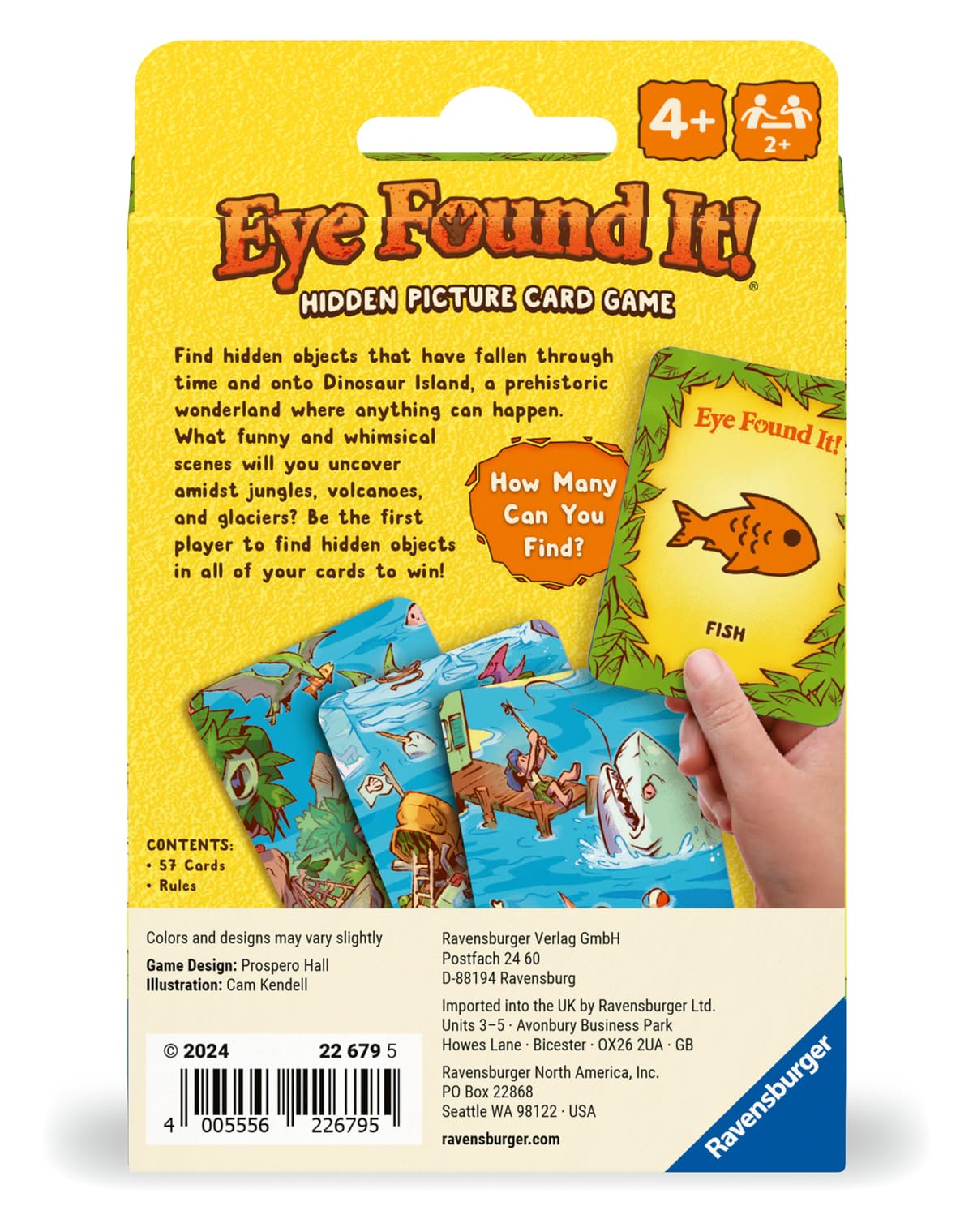 Ravensburger Dinosaur Island Eye Found It! Card Game - Engaging Family Board Game, Cardboard, Multicolor, Model 22679