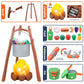 Mitcien Kids Camping Toys Set With Tent, Outdoor Toys For Toddlers Boys Girls Age 3-6, Include Kids Camping Tent/Campfire/Oil Lamp/Pretend Food