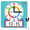 Magnetic Writable Dry Erase Learning Clock | Clock For Kids Learning To Tell Time | Large 12' Demonstration Teaching Time Practice Clock With Dry Erase Writing Surface | Pen Included | (Light Blue)