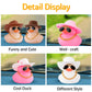 Wonuu Car Dashboard Rubber Duck Ornament, Car Decoration Colour Ducks Accessories With Mini Hat Necklace And Sunglasses, G-Brown