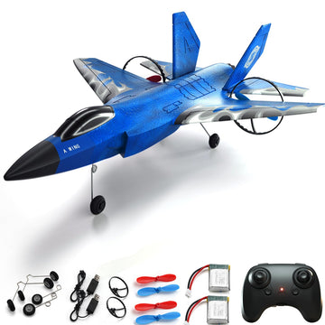 Crohorizon Rc Plane Toys For Kids,2 Channels Blue Foam Remote Control Airplane For Boys Girls 8-12 Years And Up,F35 Model Rc Jet