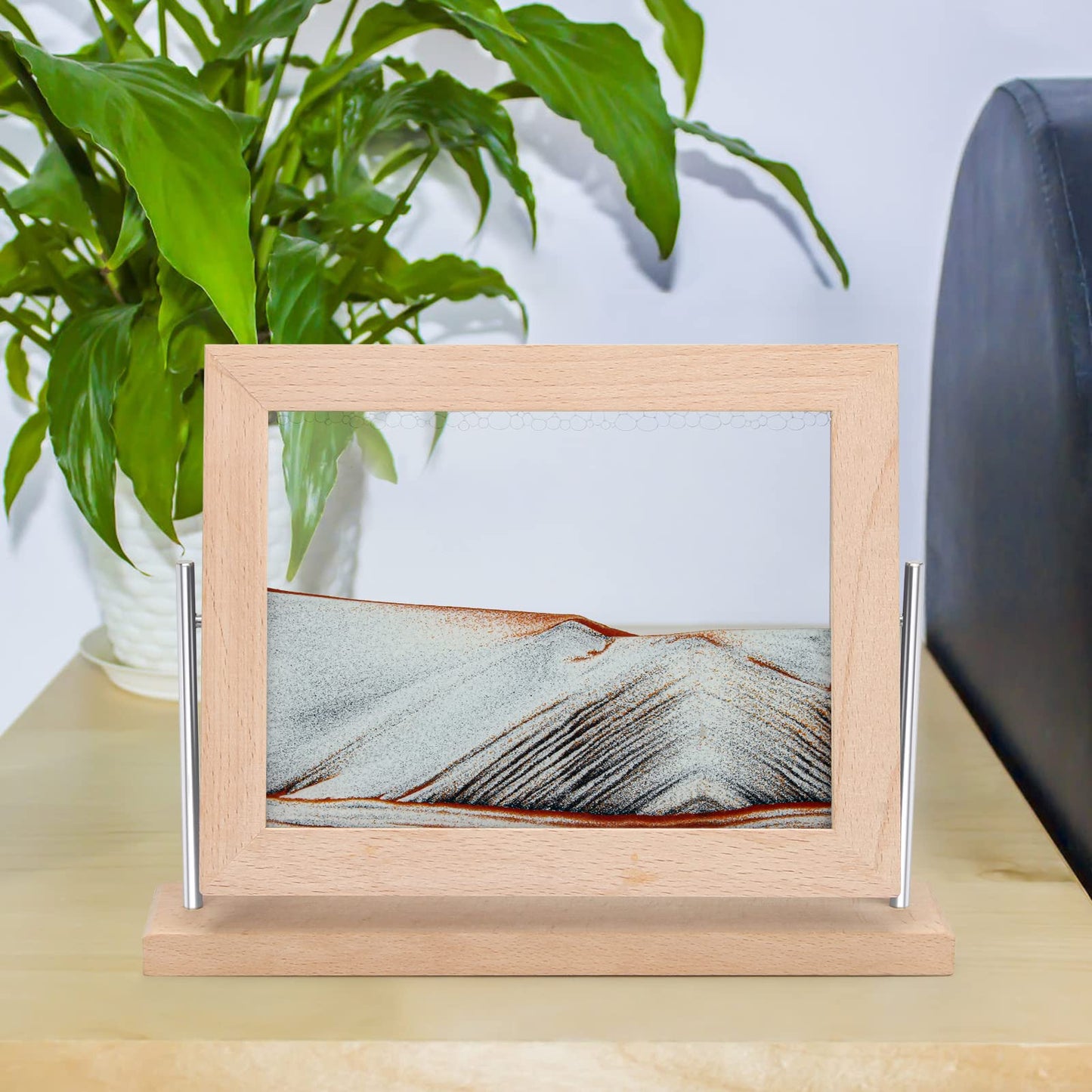 Coitak Moving Sand Art Picture, Dynamic Sand Picture, Desktop Moving Sand Art for Home Decor and Office (Gold)