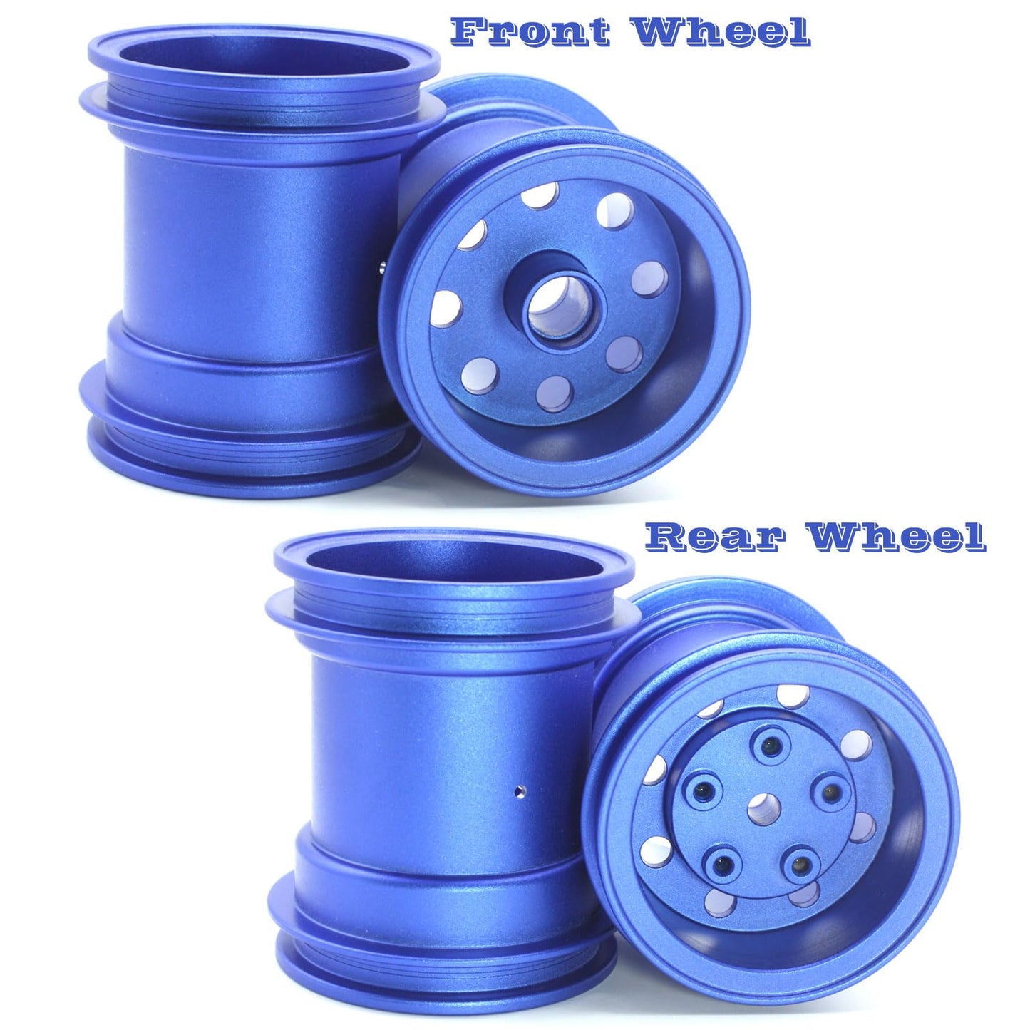 Hobohy Cw-01 Aluminum Wheels Hub Rims For Tamiya Cw01 Chassis Lunch Box Midnight Pumpkin Rc Car Upgrade Parts (Blue)