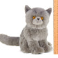 Bearington Collection Gordie The Grey Cat Plush Stuffed Animal, 10.5" Grey, Soft Plush Material, Model 0842878060843