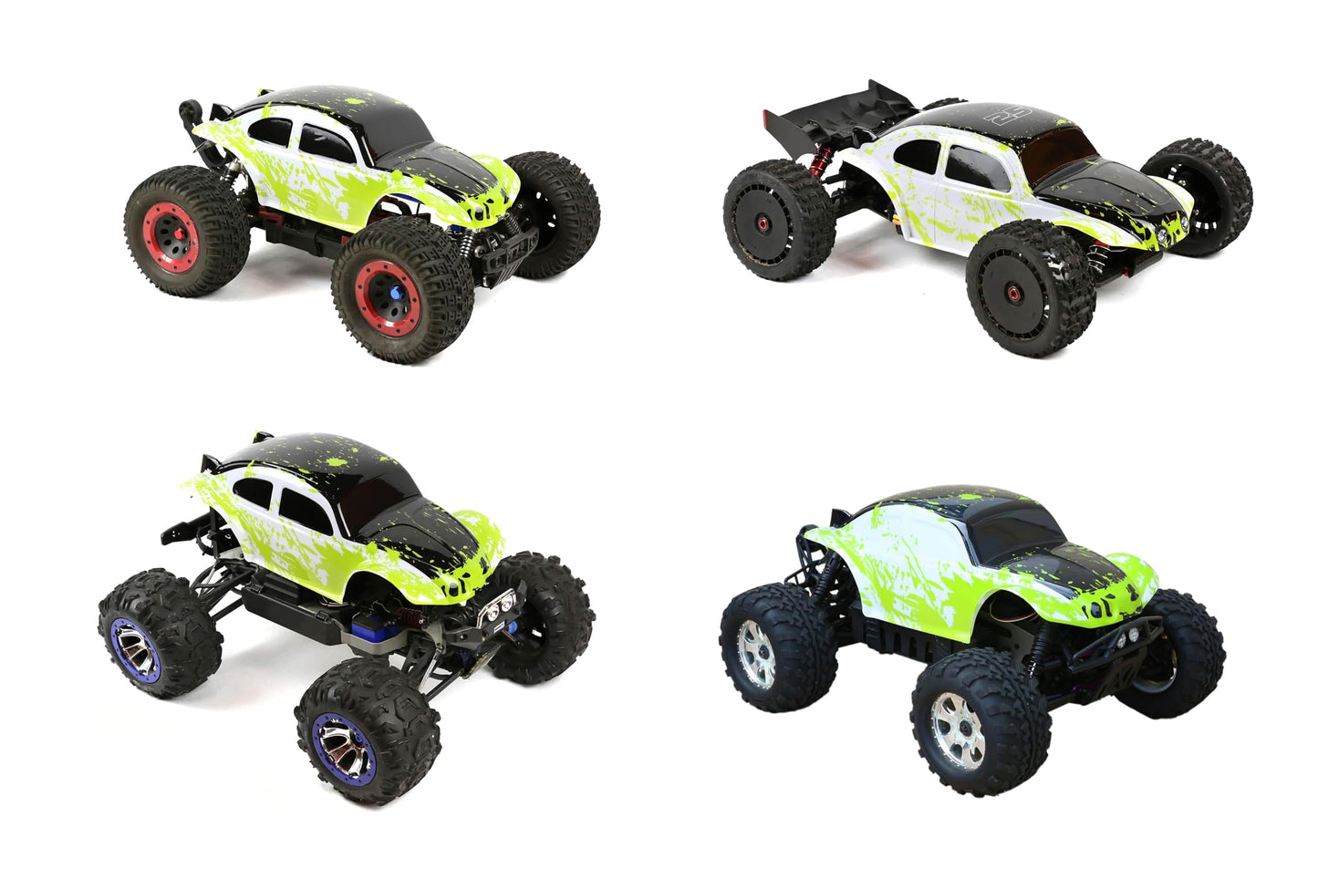 Summitlink Custom Body Compatible For 1/10 1/8 Scale Rc Car Or Truck (Truck Not Included) (Muddy Green Over White/Black)