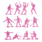 Tim Mee Toy Pink Plastic Army Men - 48pc Toy Soldier Figures, Made in USA, Model TM-67701