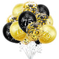 SHUNTAI 75th Birthday Balloons, 12 Inch Black and Gold Latex Confetti, 15 Pack Decorations for Men Women