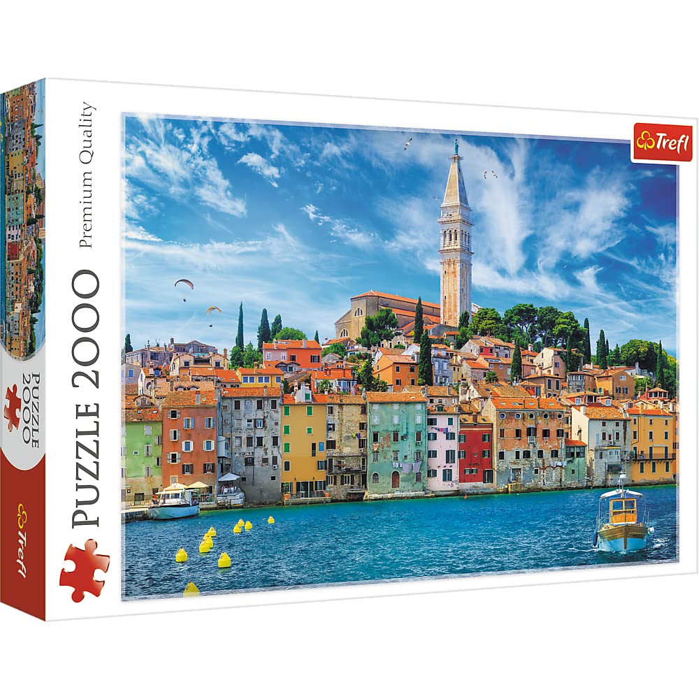 Trefl Rovinj, Croatia 2000 Piece Jigsaw Puzzle Red 19'X13' Print, Diy Puzzle, Creative Fun, Classic Puzzle For Adults And Children From 15 Years Old