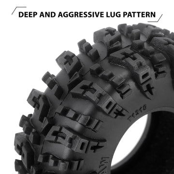 INJORA 1.3'' Wheel Tires - S5 Swamp Claw Mud Terrain Tires for TRX4M SCX24 1/18 1/24 RC Crawler Car (70 * 27mm)