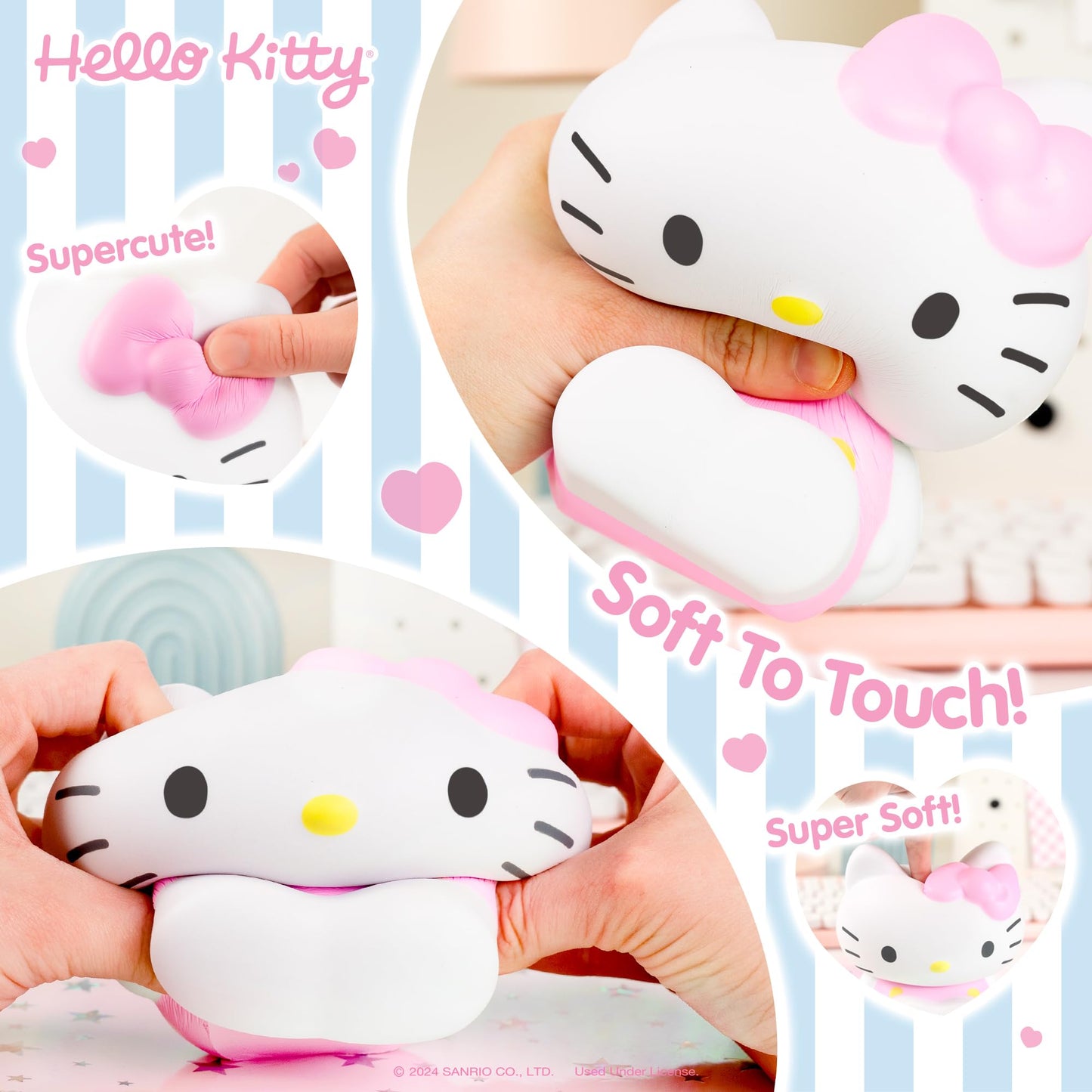 Hamee Sanrio Pastel Jumbo Squishy Toy Slow Rising Cute Squishu Buddy Birthday Gift Bags, Party Favors, Gift Basket Filler, Stress Relief, Adorable, And Fun - Hello Kitty