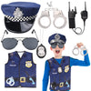 Keymall Kids Police Officer Costume 6 Pcs Cop Accessories Set Including Hat Vest Sunglasses Badge Handcuff Walkie Talkie For Halloween