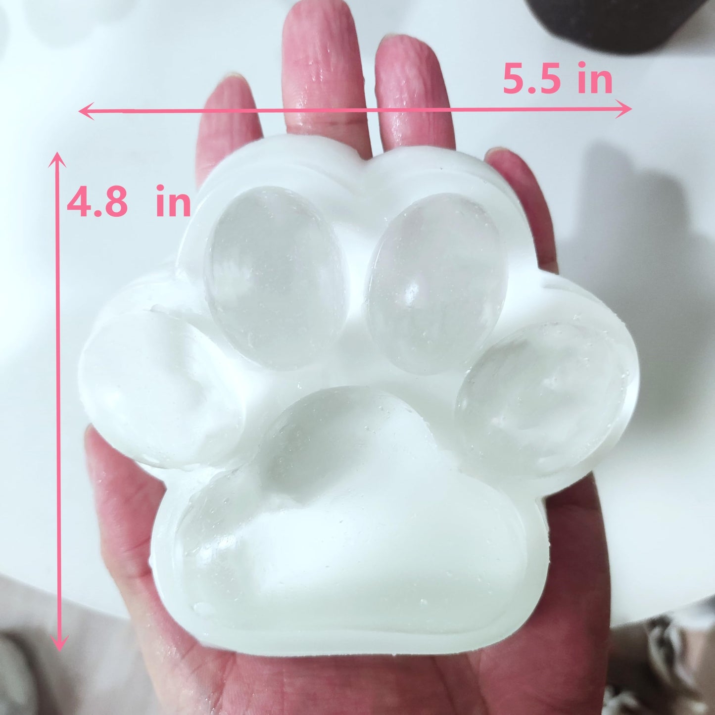 Big Cat Paw Squishy Toy, Clear Cat Paw Squeeze Toys, 5.5In Squishy Stress Relief Toy,Pinching Squishy, Executive Desk Toys Squis