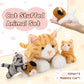 Muiteiur 4-Piece Cat Stuffed Animals Set, 15.7" Yellow Plush Mom with 3 Kittens in Zipper Pouch, Perfect for Kids and Collectors