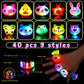 SCIONE 40 Pack Glow in the Dark Light Up Rings - Fun Birthday Party Favors, Halloween Supplies, Classroom Prizes for Kids