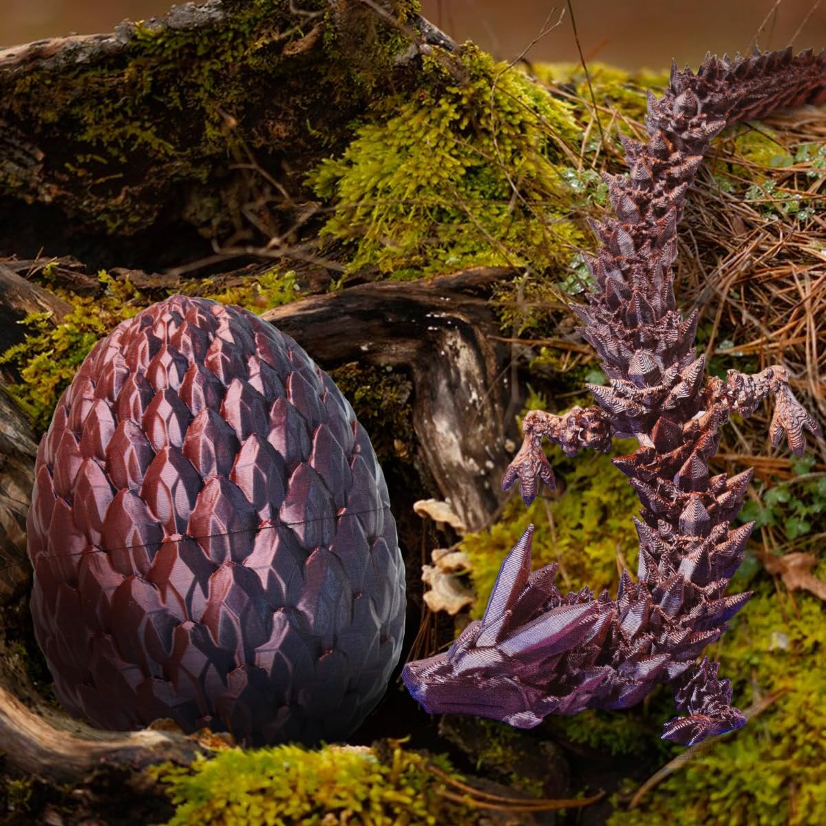 3D Printed Dragon Egg,Fidget Toy For Birthday, Executive Desk Toys For Adults And Kids (Purple)