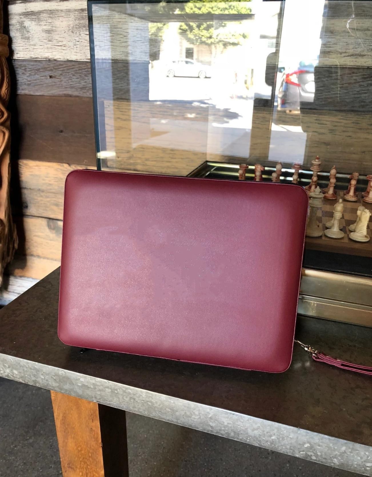 We Games Backgammon Set, Board Games For Adults - Travel Games - Magnetic With Burgundy Leatherette Backgammon Board And Carrying Strap - Travel Backgammon Sets For Adults