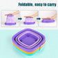 Shindel 3PCS Foldable Buckets, Colorful Foldable Beach Bucket Collapsible Sand Bucket Water Bucket for Beach Fun Summer Vacation