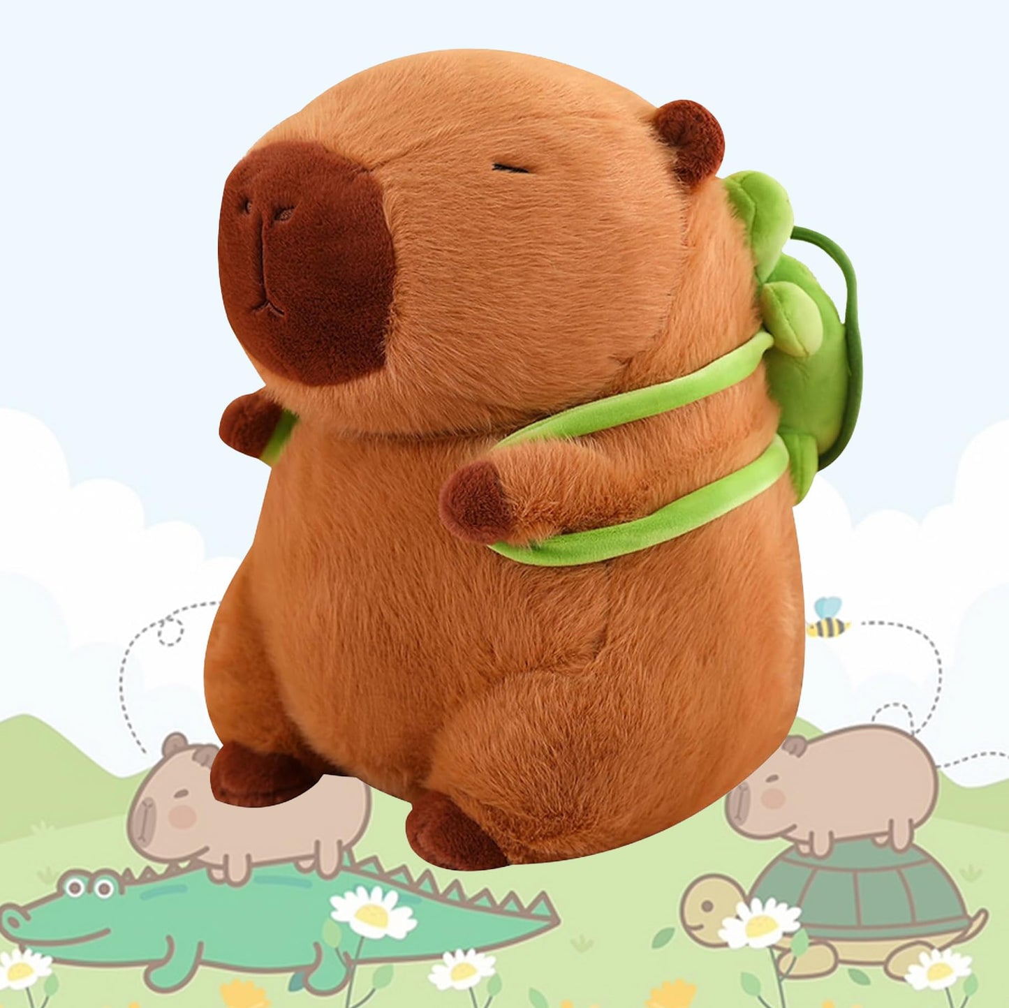 Generic 10'''' Capybara Plush Cute Stuffed Animal Plushies Super Soft Plush Toy Gift For Kids, Large, Brown