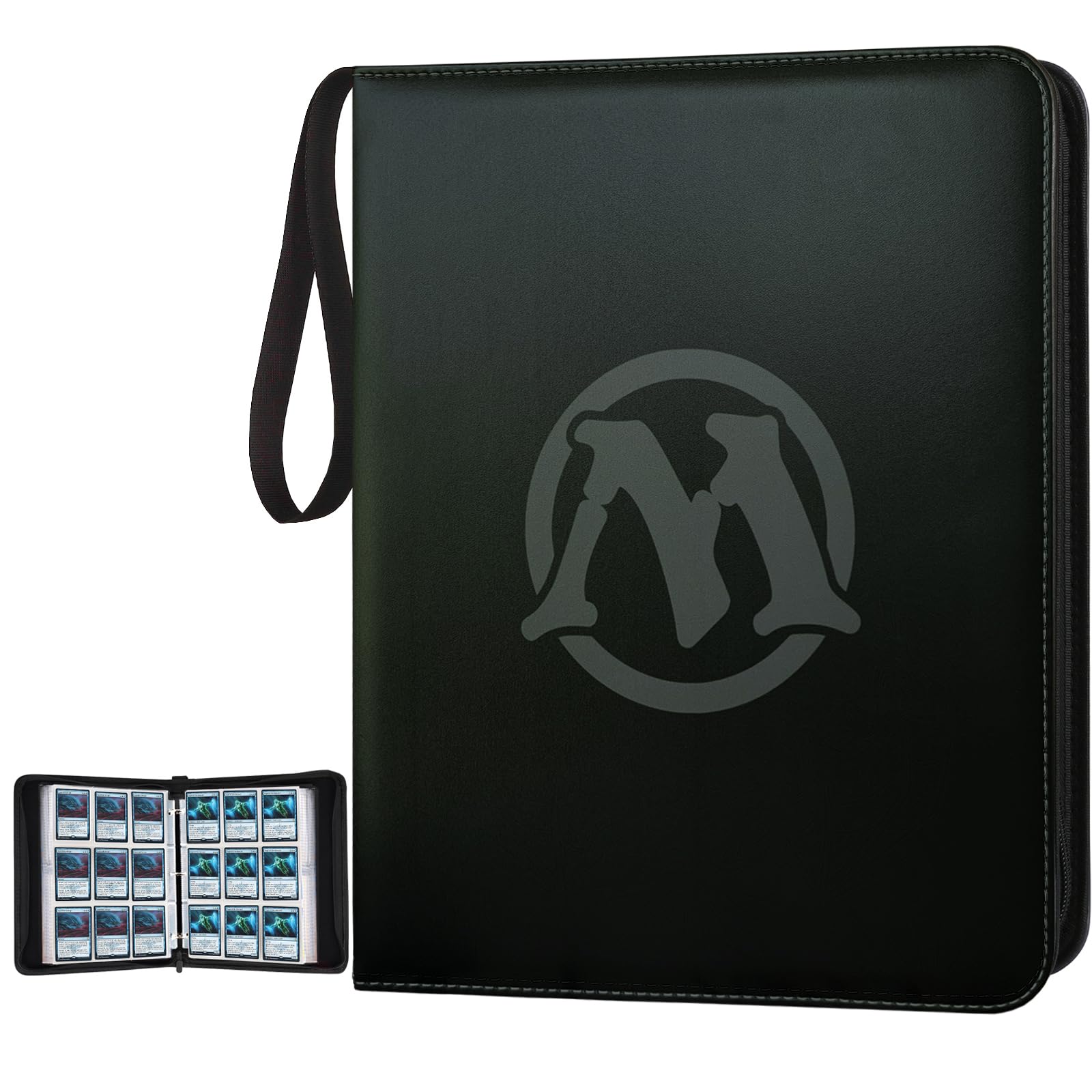 MTGPRO Trading Card Binder 9-Pocket enhanced Collector Card Binder Holds 720 Cards Standard Cards Collection Album Folder for MTG TCG Yugioh(Black 2)