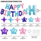 TONIFUL 35PCS Happy Birthday Decorations Kit 16 Inch Happy Birthday Balloon Banner with Star Balloons Mylar Foil Birthday Party