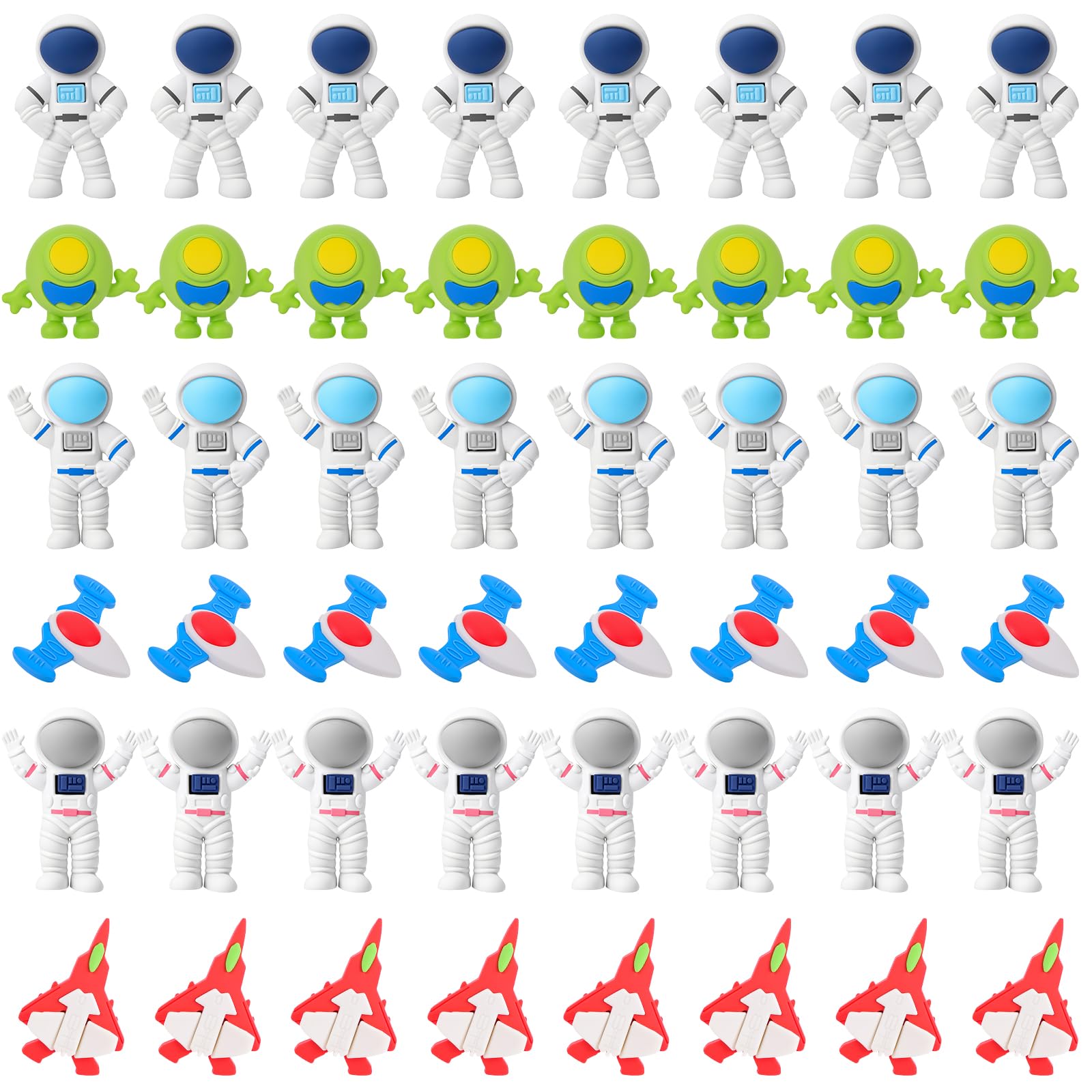 Resurhang 24 Pcs Space-Themed Eraser Astronaut Figure Party Favors Outer Party Favors for Prizes Supplies (Astronaut)