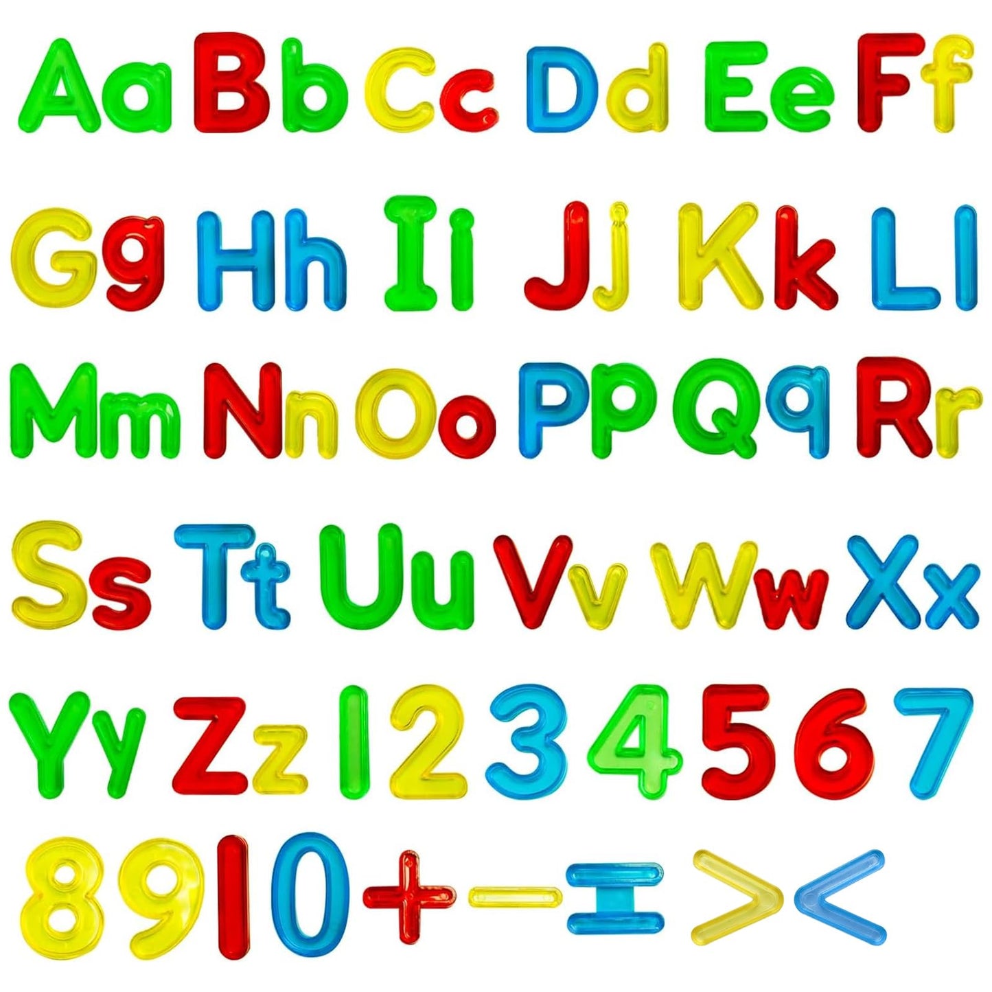 Bbiamsleep 134 Pcs Multi-Color Plastic Letters And Numbers Transparent Letters And Numbers Plastic Alphabet Letters Light Table