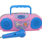 Sakar Peppa Pig Kids Karaoke Machine With Radio Ko1-03371 Compatible With Ipod And Mp3 Player, Am Fm Portable Radio, Includes Corded Microphone For Kids, Durable Handle, Red/Blue Design