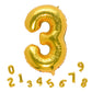 32 Inch Gold Number 3 Balloons Foil Ballon Digital Birthday Party Decoration Supplies (Gold Number 3 Balloon)