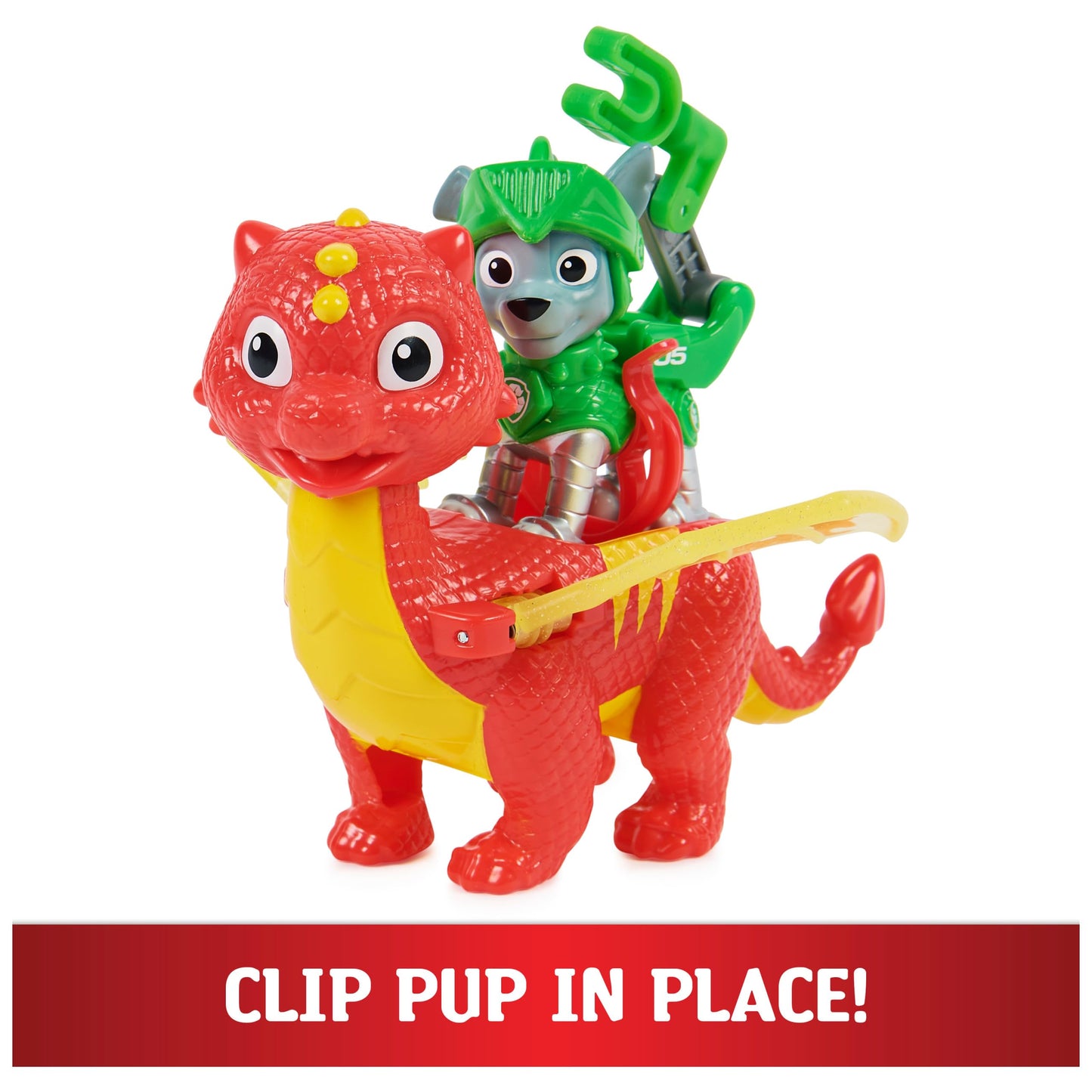 Paw Patrol  Rescue Knights Rocky and Dragon Flame Action Figures Set  Kids Toys for Ages 3 and up