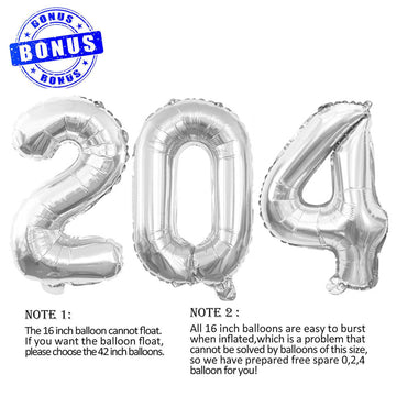 Goer 2025 Foil Number Balloons For 2025 New Year Eve Festival Party Supplies Graduation Decorations (Silver,16 Inch)