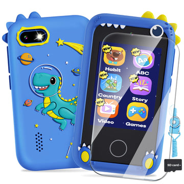 Prysyedawn Kids Smart Phone Toys, Christmas Birthday Gifts for Kids Age 3-8, Touchscreen Cell Phone for Kids with Dual Camera, M
